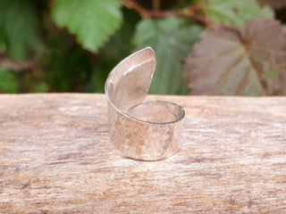 Wrap Around Silver Black Onyx Ring / Adjustable / Boho / Bohemian / Psy / Rustic / Tribal / Gypsy / Festival / Healing