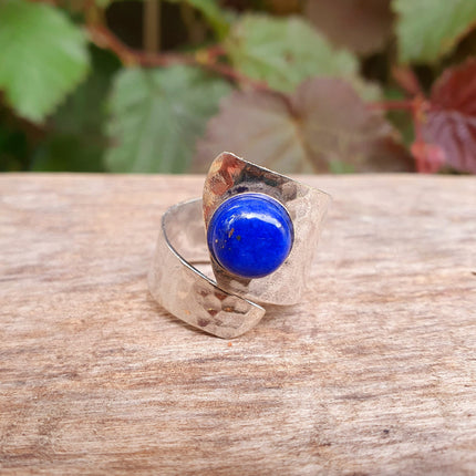 Silver Lapis Lazuli Ring / Adjustable / Gift for Her / Boho / Bohemian / Psy / Rustic / Tribal / Gypsy / Festival / Healing / Festival