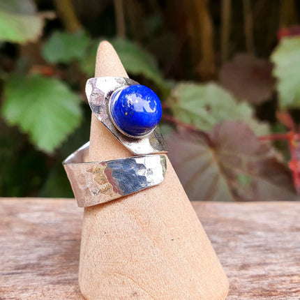 Silver Lapis Lazuli Ring / Adjustable / Gift for Her / Boho / Bohemian / Psy / Rustic / Tribal / Gypsy / Festival / Healing / Festival