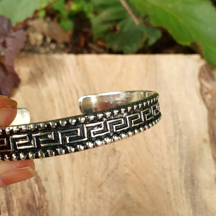 Tuareg Mens Silver Bracelet / Tuareg Jewelry / Cuff / Large Size / Unisex / Boho / Ethnic / Bohemian / Medieval / Gypsy / Geometric /