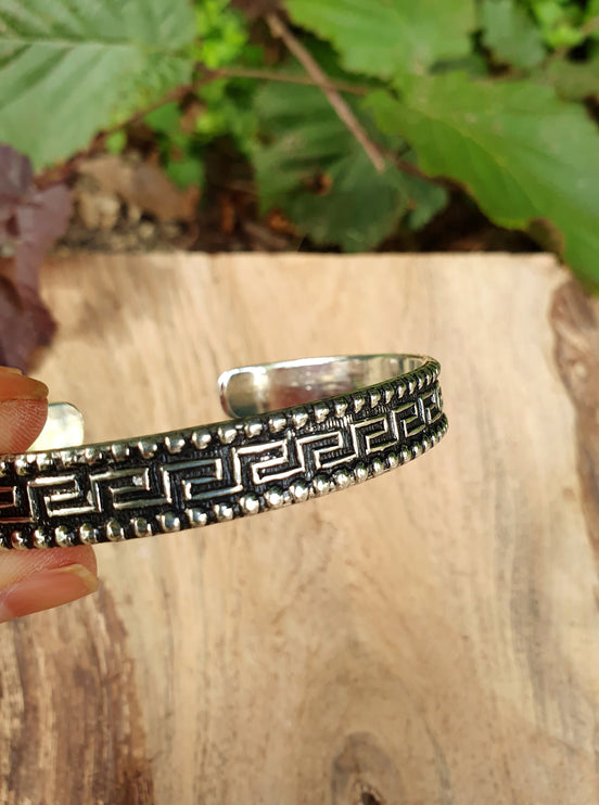 Tuareg Mens Silver Bracelet / Tuareg Jewelry / Cuff / Large Size / Unisex / Boho / Ethnic / Bohemian / Medieval / Gypsy / Geometric /