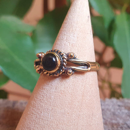 Ethnic style Brass & Onyx Noir / Boho / Bohemian / Psy / Rustic / Tribal / Gypsy / Festival / Healing / Festival