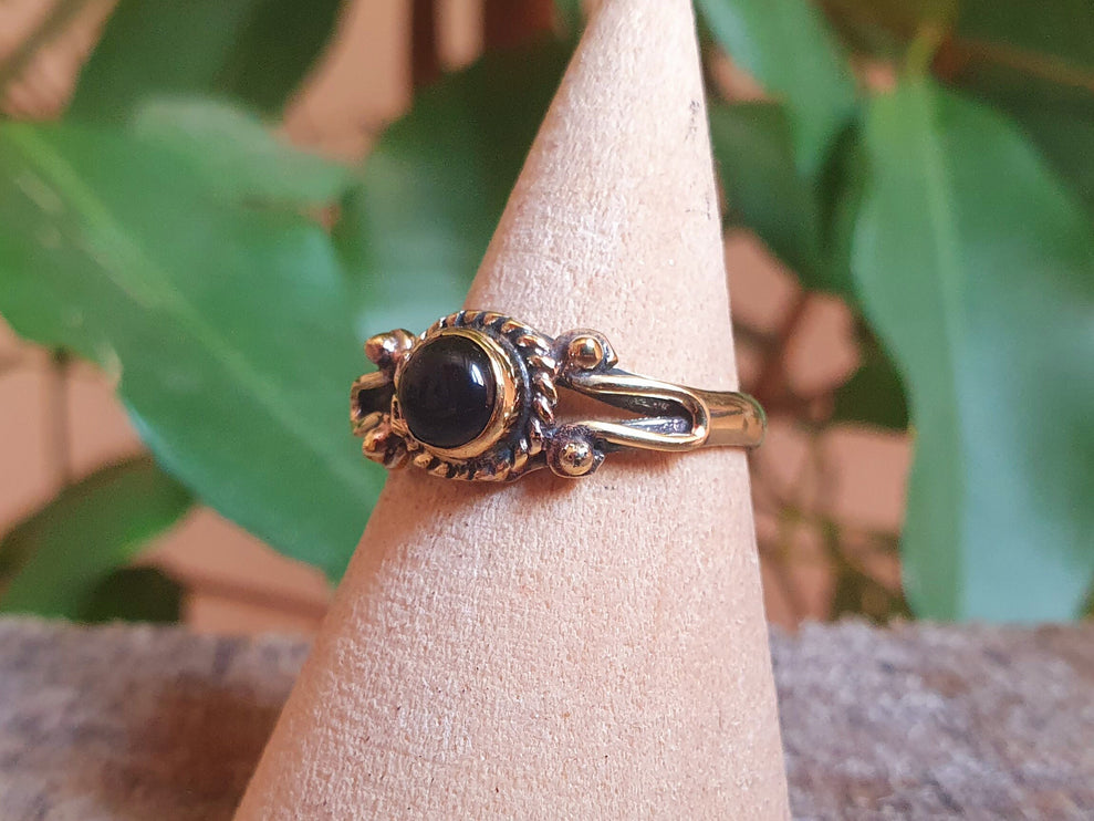 Ethnic style Brass & Onyx Noir / Boho / Bohemian / Psy / Rustic / Tribal / Gypsy / Festival / Healing / Festival