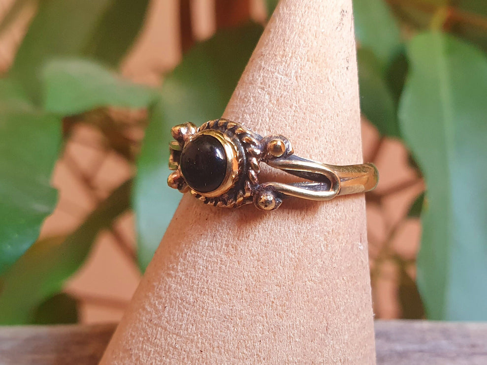 Ethnic style Brass & Onyx Noir / Boho / Bohemian / Psy / Rustic / Tribal / Gypsy / Festival / Healing / Festival