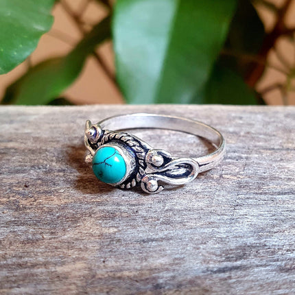 Bohemian Turquoise and Silver Ring / Blue / Hippie / Boho / Ethnic / Rustic / Tribal / Gypsy / Festival / Healing / Festival