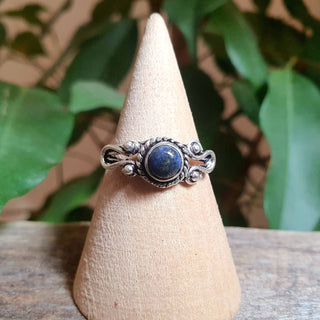 Ethnic style Silver & Lapis Lazuli Ring / Moon / Boho / Bohemian / Psy / Rustic / Tribal / Gypsy / Festival / Healing / Festival 