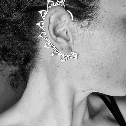 Silver Ear Cuff / Cosplay / Costume / Boho / Unisex / Mens Jewellery / Fancy Dress / Tribal / Festival Jewellery /