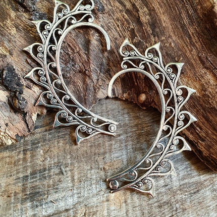 Silver Ear Cuff / Cosplay / Costume / Boho / Unisex / Mens Jewellery / Fancy Dress / Tribal / Festival Jewellery /