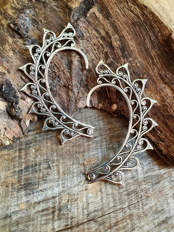 Silver Ear Cuff / Cosplay / Costume / Boho / Unisex / Mens Jewellery / Fancy Dress / Tribal / Festival Jewellery /