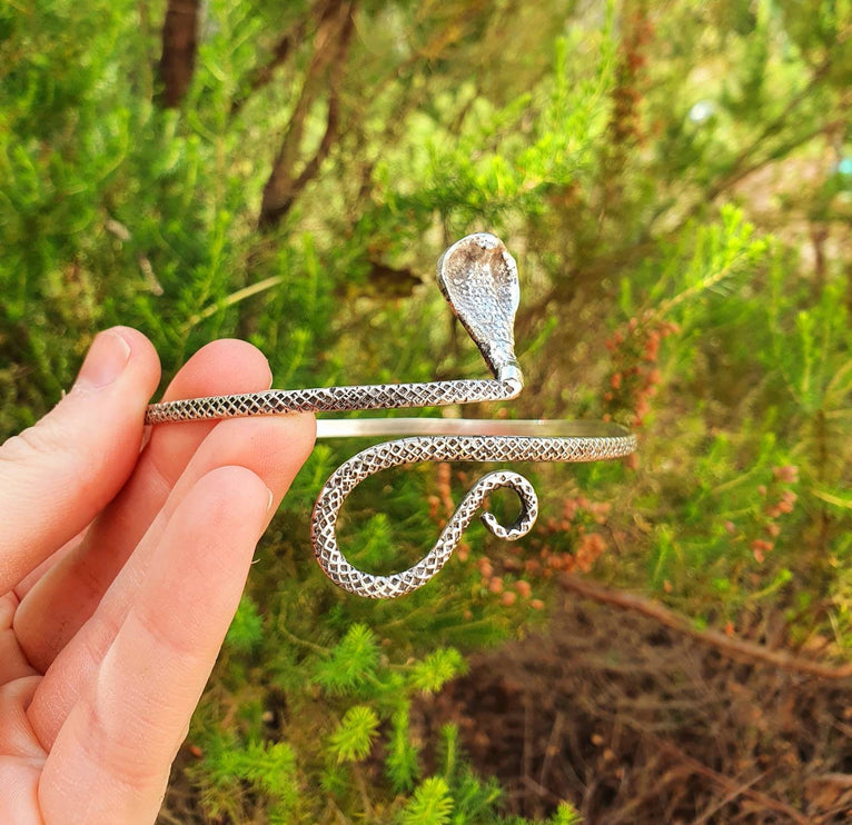 Silver Snake Arm Bracelet / Boho / Tribal / Spiral / Ethnic / Rustic / Bohemian / Hippie / Plus Size / Body Positive