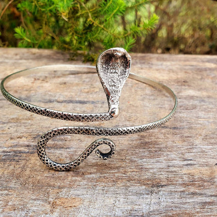 Silver Snake Arm Bracelet / Boho / Tribal / Spiral / Ethnic / Rustic / Bohemian / Hippie / Plus Size / Body Positive