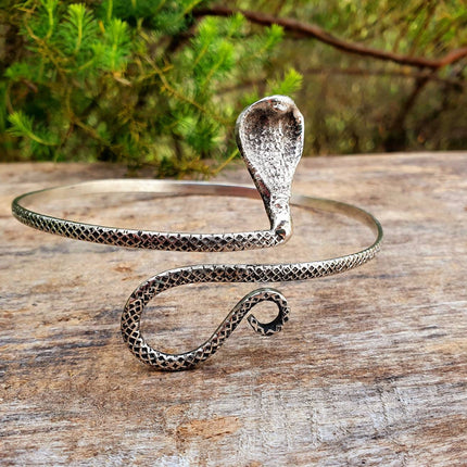 Silver Snake Arm Bracelet / Boho / Tribal / Spiral / Ethnic / Rustic / Bohemian / Hippie / Plus Size / Body Positive