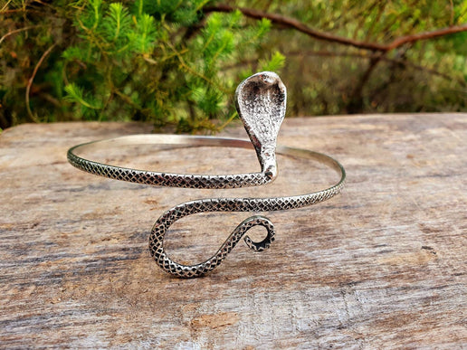 Silver Snake Arm Bracelet / Boho / Tribal / Spiral / Ethnic / Rustic / Bohemian / Hippie / Plus Size / Body Positive