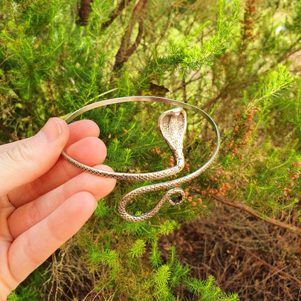 Silver Snake Arm Bracelet / Boho / Tribal / Spiral / Ethnic / Rustic / Bohemian / Hippie / Plus Size / Body Positive