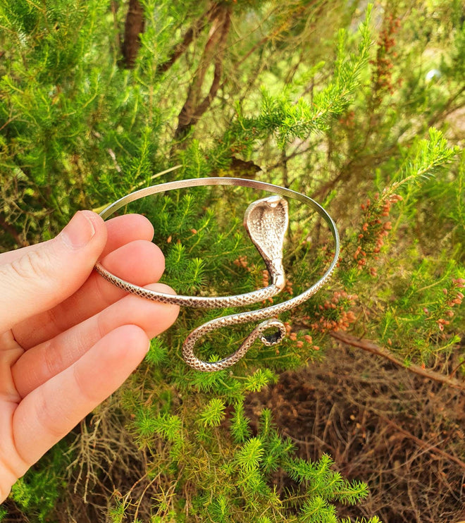 Silver Snake Arm Bracelet / Boho / Tribal / Spiral / Ethnic / Rustic / Bohemian / Hippie / Plus Size / Body Positive