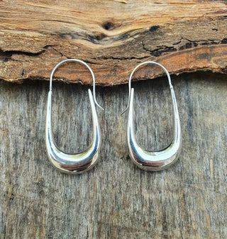 Solid Silver Metal Minimalist Earrings / Geometric Chic Ear Weights Ethnic Boho Classic Bohemian Gypsy Spiral Hippie Festival Tribal style