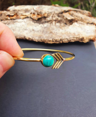 Turquoise Golden Arrow Bracelet / Bangle / Ethnic / Rustic / Bohemian / Hippie / Gypsy / Love / Jewellery / Body / Adjustable /Blue