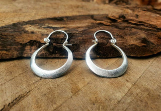 Boho Silver Hoop Earrings / Brass / Small Hoops / Ethnic Boho Classic Bohemian Chic Gold Gypsy Spiral Hippie Festival