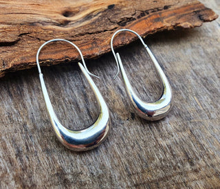 Solid Silver Metal Minimalist Earrings / Geometric Chic Ear Weights Ethnic Boho Classic Bohemian Gypsy Spiral Hippie Festival Tribal style