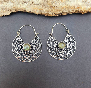 Silver Ethnic Labradorite Earrings Ethnic, Blue Stone , rustic, yoga, hippie, gypsy, pretty, psy, boho, bohemian, festival