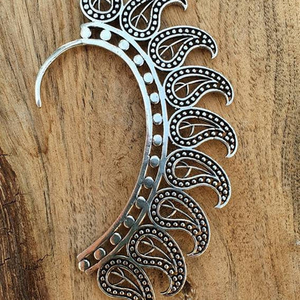 Silver Ear Cuff Teardrop design / Tribal / Boho / Costume / Fancy Dress / Cosplay / Festival Jewellery / Indian /