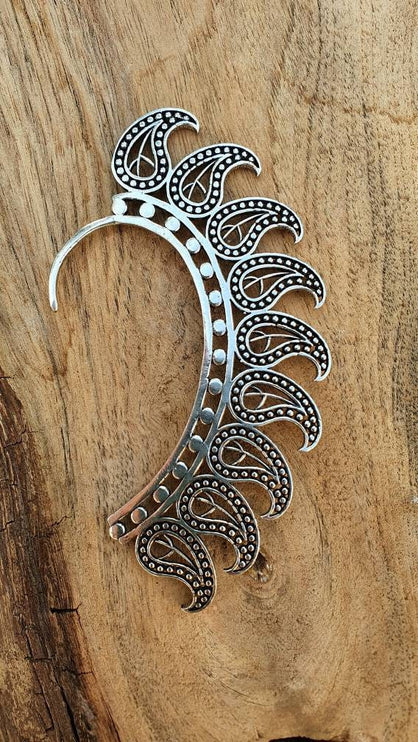 Silver Ear Cuff Teardrop design / Tribal / Boho / Costume / Fancy Dress / Cosplay / Festival Jewellery / Indian /