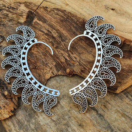 Silver Ear Cuff Teardrop design / Tribal / Boho / Costume / Fancy Dress / Cosplay / Festival Jewellery / Indian /