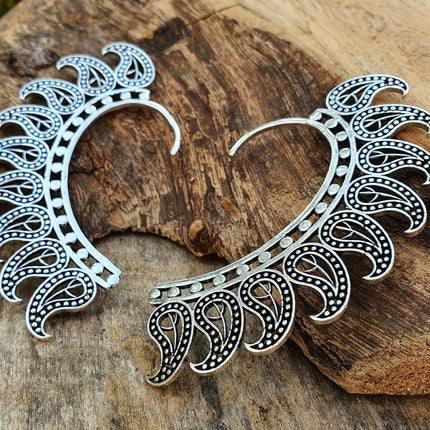 Silver Ear Cuff Teardrop design / Tribal / Boho / Costume / Fancy Dress / Cosplay / Festival Jewellery / Indian /