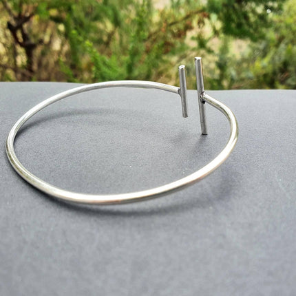 Minimalist Silver Bracelet / Bangle / Boho / Ethnic / Rustic / Bohemian / Hippie / Gypsy / Jewellery / adjustable