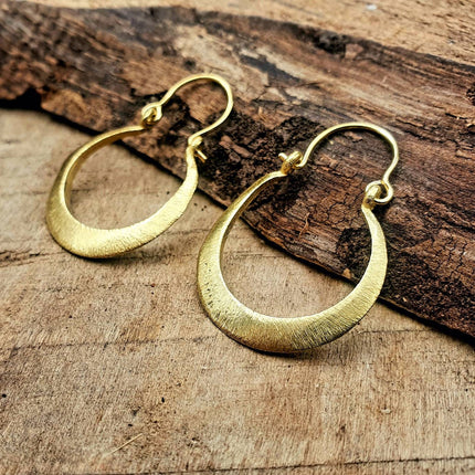 Boho Gold Hoop Earrings / Brass / Small Hoops / Ethnic Boho Classic Bohemian Chic Gold Gypsy Spiral Hippie Festival