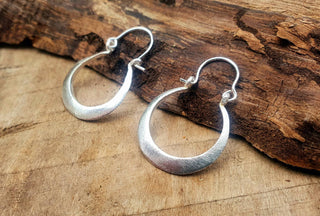 Boho Silver Hoop Earrings / Brass / Small Hoops / Ethnic Boho Classic Bohemian Chic Gold Gypsy Spiral Hippie Festival