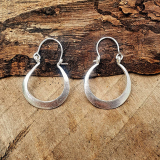 Boho Silver Hoop Earrings / Brass / Small Hoops / Ethnic Boho Classic Bohemian Chic Gold Gypsy Spiral Hippie Festival