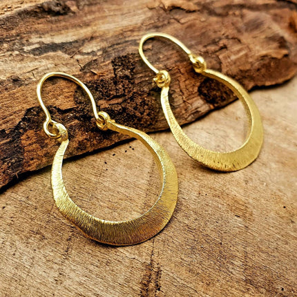 Boho Gold Hoop Earrings / Brass / Small Hoops / Ethnic Boho Classic Bohemian Chic Gold Gypsy Spiral Hippie Festival