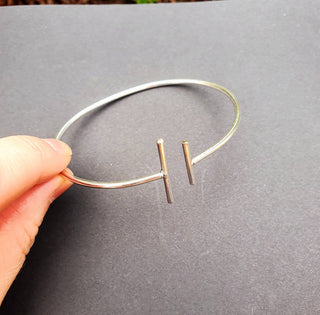 Minimalist Silver Bracelet / Bangle / Boho / Ethnic / Rustic / Bohemian / Hippie / Gypsy / Jewellery / adjustable