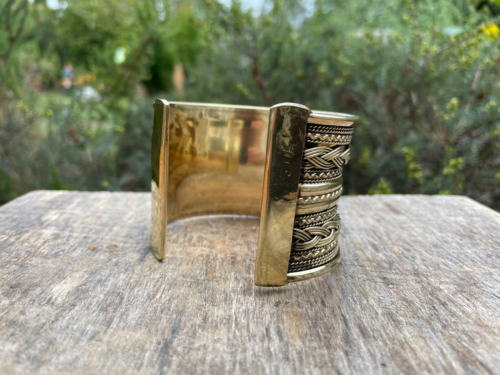 Brass Celtic Cuff Bracelet / Tribal / Mens Bracelet / Boho / Ethnic / Rustic / Bohemian / Hippie / Gypsy / Jewellery / Mens jewelery