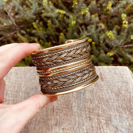 Brass Celtic Cuff Bracelet / Tribal / Mens Bracelet / Boho / Ethnic / Rustic / Bohemian / Hippie / Gypsy / Jewellery / Mens jewelery