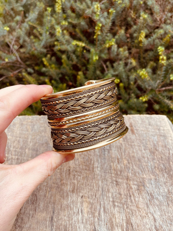 Brass Celtic Cuff Bracelet / Tribal / Mens Bracelet / Boho / Ethnic / Rustic / Bohemian / Hippie / Gypsy / Jewellery / Mens jewelery