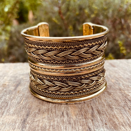 Brass Celtic Cuff Bracelet / Tribal / Mens Bracelet / Boho / Ethnic / Rustic / Bohemian / Hippie / Gypsy / Jewellery / Mens jewelery