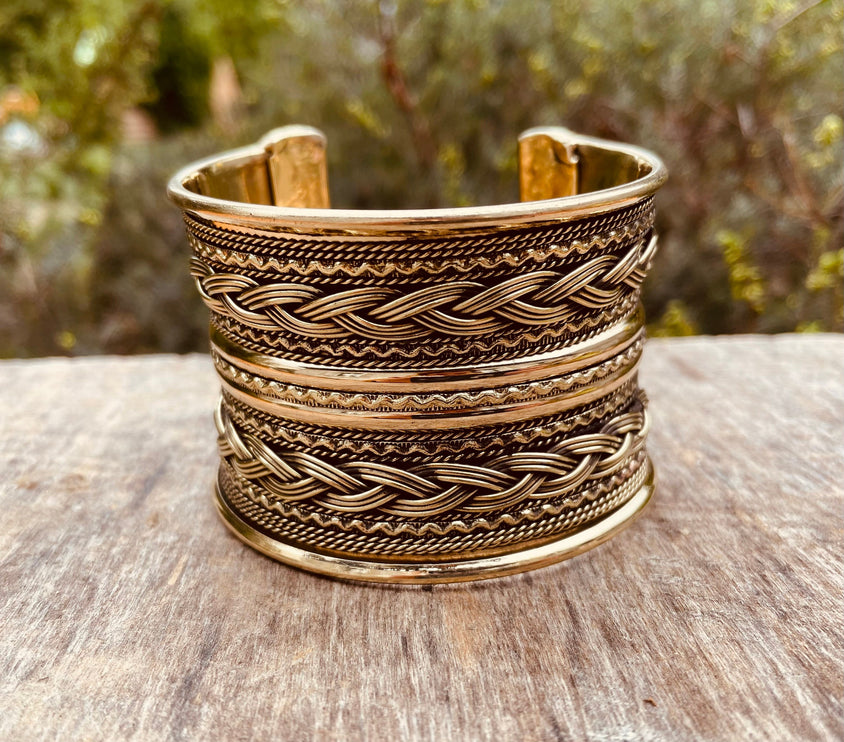 Brass Celtic Cuff Bracelet / Tribal / Mens Bracelet / Boho / Ethnic / Rustic / Bohemian / Hippie / Gypsy / Jewellery / Mens jewelery