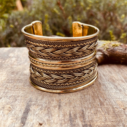 Brass Celtic Cuff Bracelet / Tribal / Mens Bracelet / Boho / Ethnic / Rustic / Bohemian / Hippie / Gypsy / Jewellery / Mens jewelery