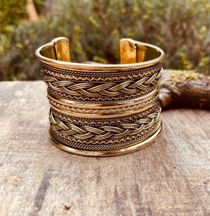 Brass Celtic Cuff Bracelet / Tribal / Mens Bracelet / Boho / Ethnic / Rustic / Bohemian / Hippie / Gypsy / Jewellery / Mens jewelery