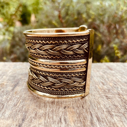 Brass Celtic Cuff Bracelet / Tribal / Mens Bracelet / Boho / Ethnic / Rustic / Bohemian / Hippie / Gypsy / Jewellery / Mens jewelery