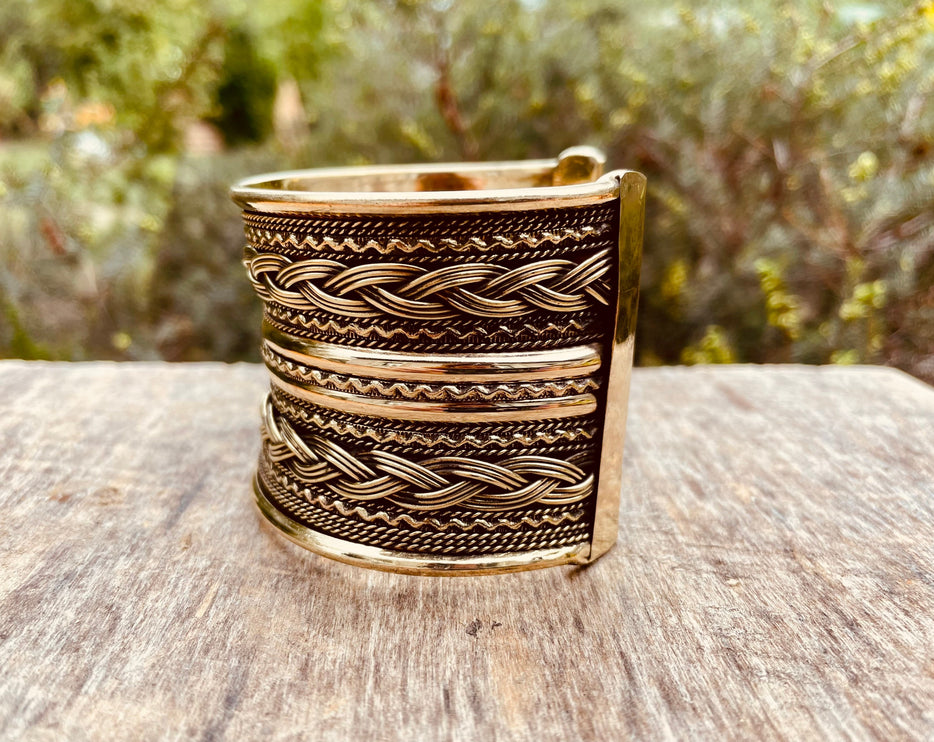 Brass Celtic Cuff Bracelet / Tribal / Mens Bracelet / Boho / Ethnic / Rustic / Bohemian / Hippie / Gypsy / Jewellery / Mens jewelery