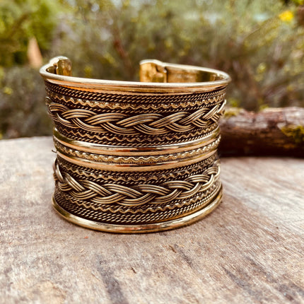 Brass Celtic Cuff Bracelet / Tribal / Mens Bracelet / Boho / Ethnic / Rustic / Bohemian / Hippie / Gypsy / Jewellery / Mens jewelery