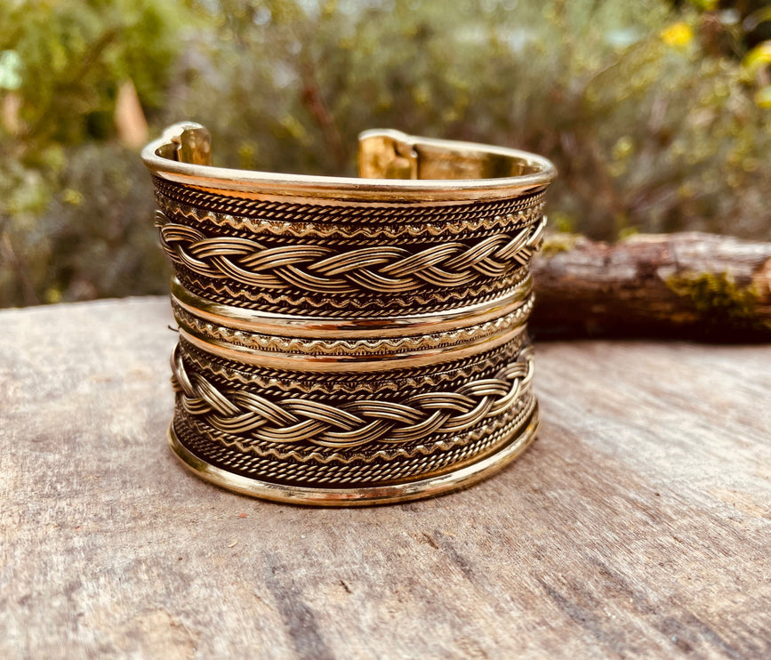 Brass Celtic Cuff Bracelet / Tribal / Mens Bracelet / Boho / Ethnic / Rustic / Bohemian / Hippie / Gypsy / Jewellery / Mens jewelery