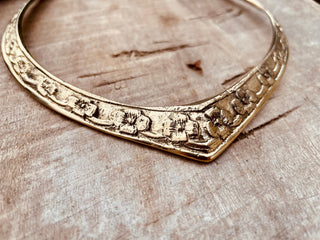 Ethnic Flower Choker Brass Necklace / Rustic / Gypsy / Lightweight / Boho / Tribal / Hippie / Rustic / Vegan / Aztec