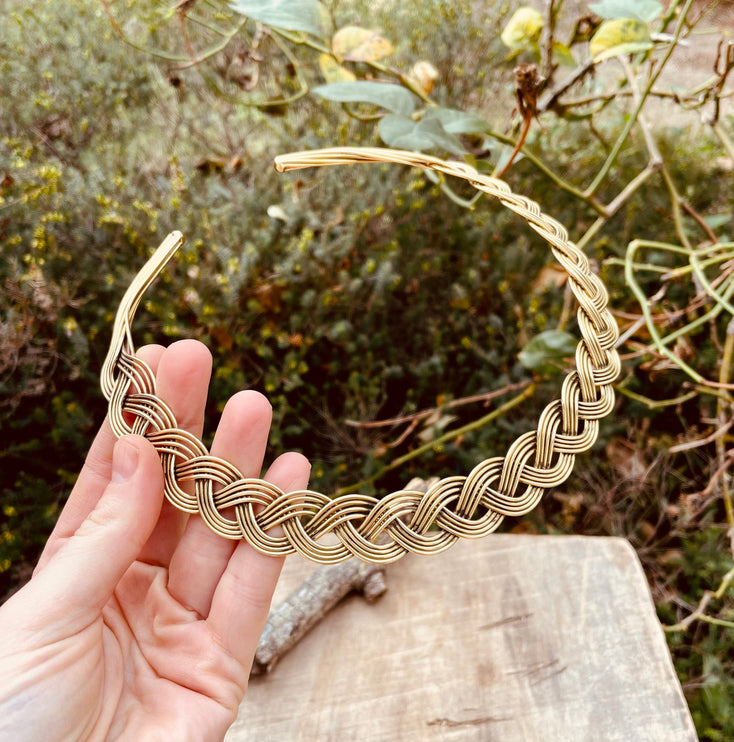 Celtic Choker Brass Necklace / Rustic / Gypsy / Lightweight / Boho / Tribal / Hippie / Rustic / Vegan / Aztec