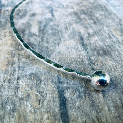 Silver Choker Ethnic Necklace / Rustic / Gypsy / Lightweight / Boho / Tribal / Hippie / Rustic / Vegan / Aztec