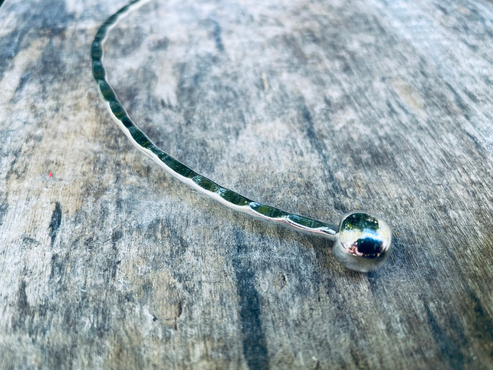 Silver Choker Ethnic Necklace / Rustic / Gypsy / Lightweight / Boho / Tribal / Hippie / Rustic / Vegan / Aztec