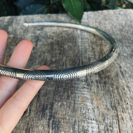 Ethnic Silver Choker Boho Necklace / Rustic / Gypsy / Lightweight / Boho / Tribal / Hippie / Rustic / Vegan / Aztec